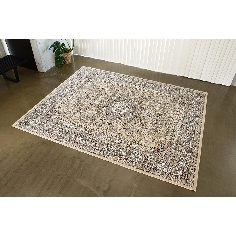 洗える・抗菌防臭・床暖房対応 185&times;185cm 国産モケットラグ SNM ベージュ, ベージュ, 185&times;185cm