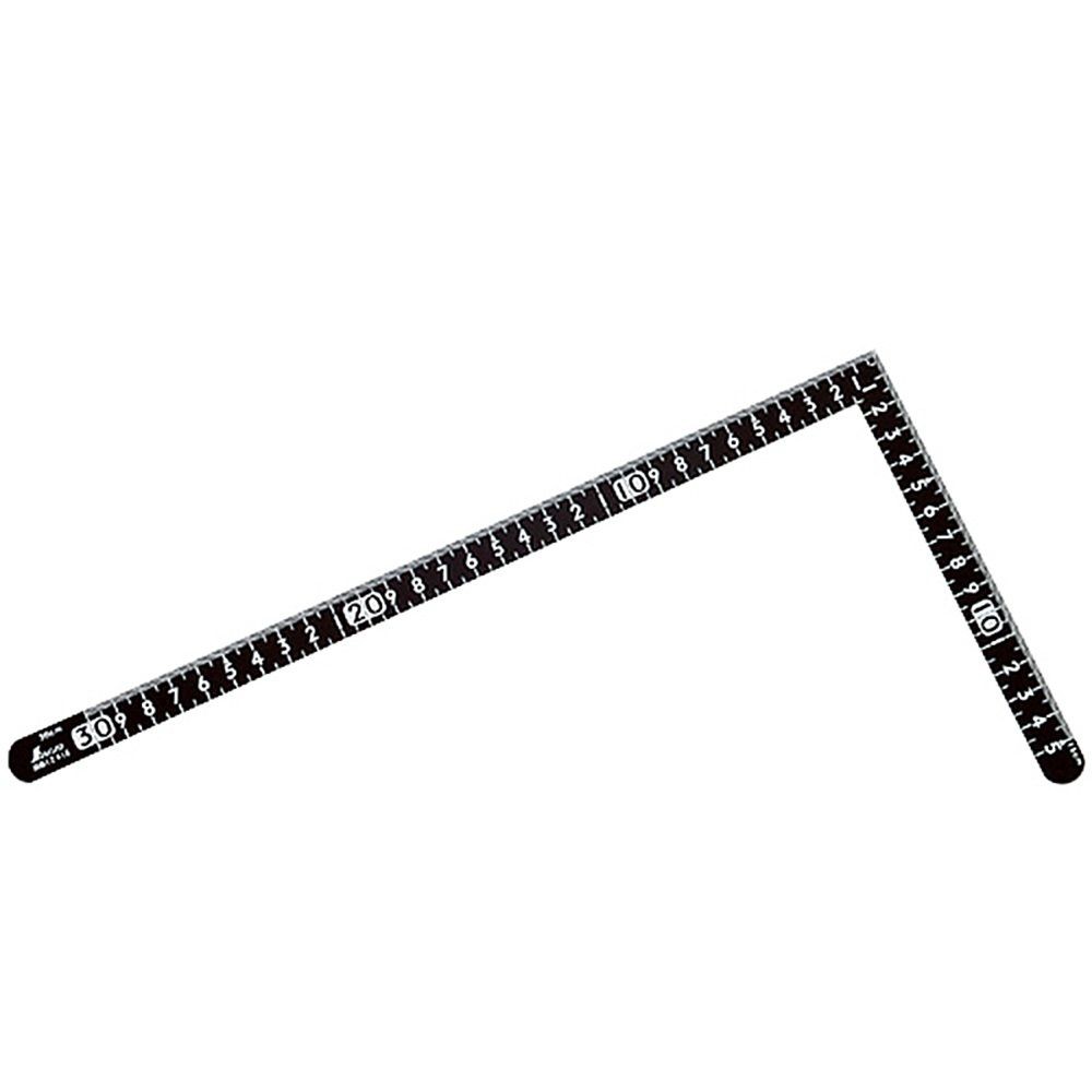 曲尺小型 サンデーカーペンター 黒色 30&times;15cm 裏面角目白目盛, 12416, 30&times;15cm