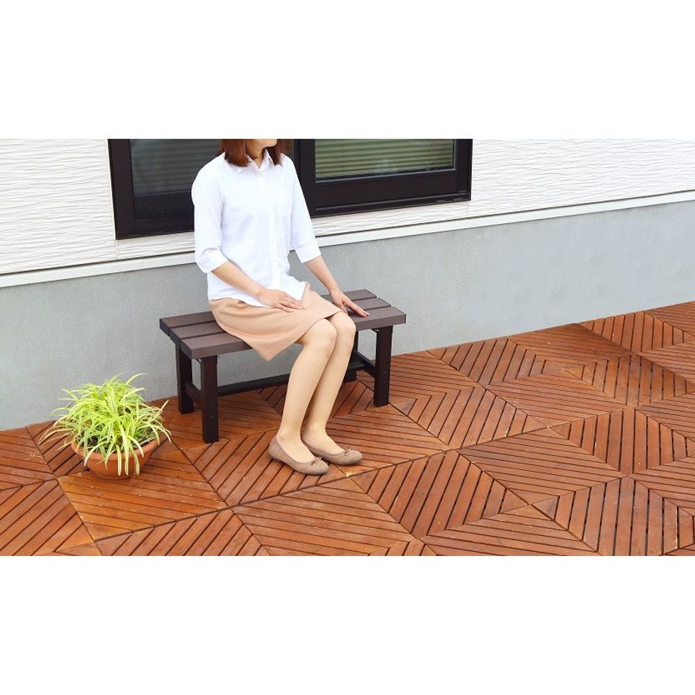 グリーンライフ アルミ人工木縁台【メーカー直送・代引不可】, ブラウン（90）, 90cm