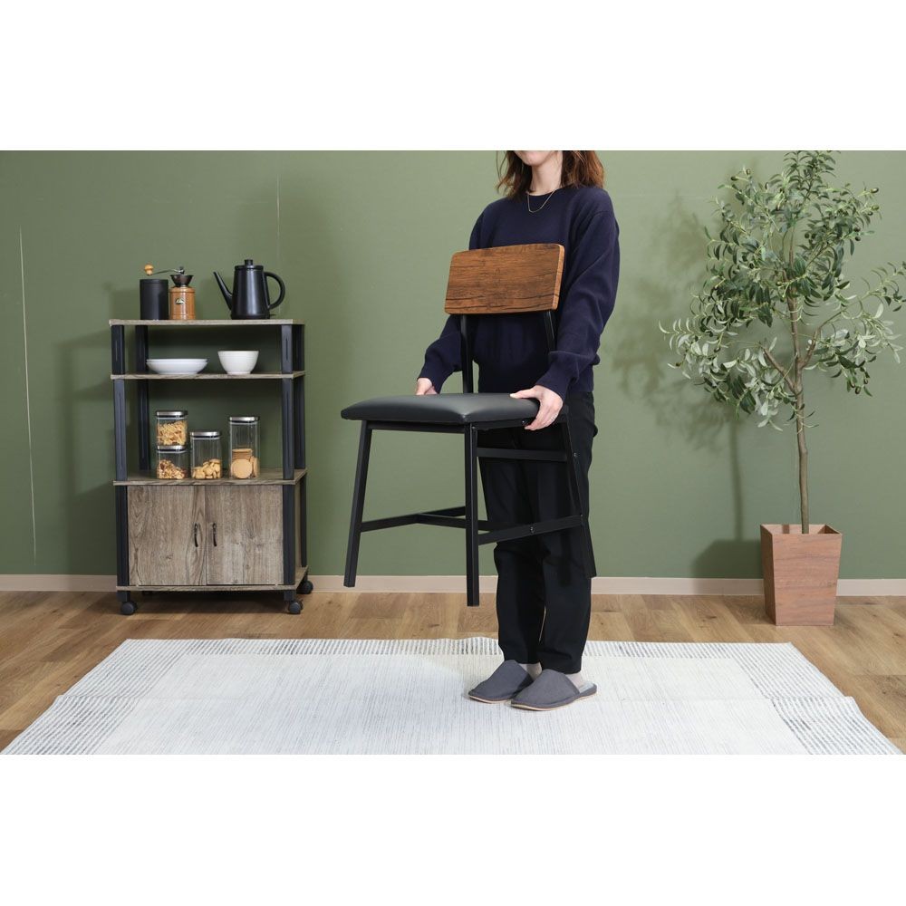 不二貿易 マリー　ダイニングセット３点　ヴィンテージ【メーカー直送・代引不可】, ブラウン, 幅700mm&times;奥行700mm&times;高さ720mm