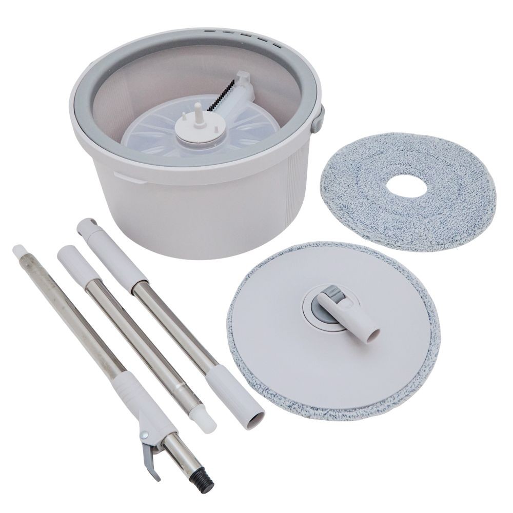 ウィザ WIZ'A　浄水タンク分離型マイクロファイバー回転モップ, 白, 浄水タンク分離型