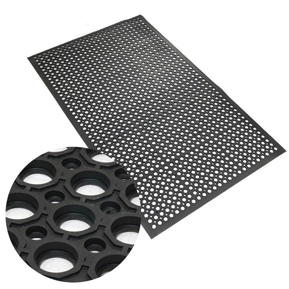 スベリ止め穴あきゴムマット, BK（91&times;152cm）, 91&times;152cm