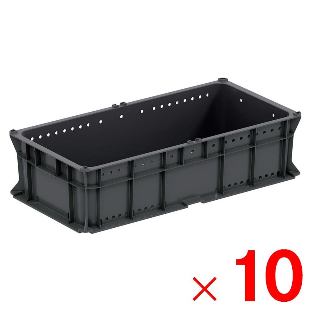 サンコー サンテナー B#60SS-2 グレー 102656-00 &times;10個セット【メーカー直送・代引不可】【法人限定】【日祝配送不可・時間指定不可】, グレー, 10P