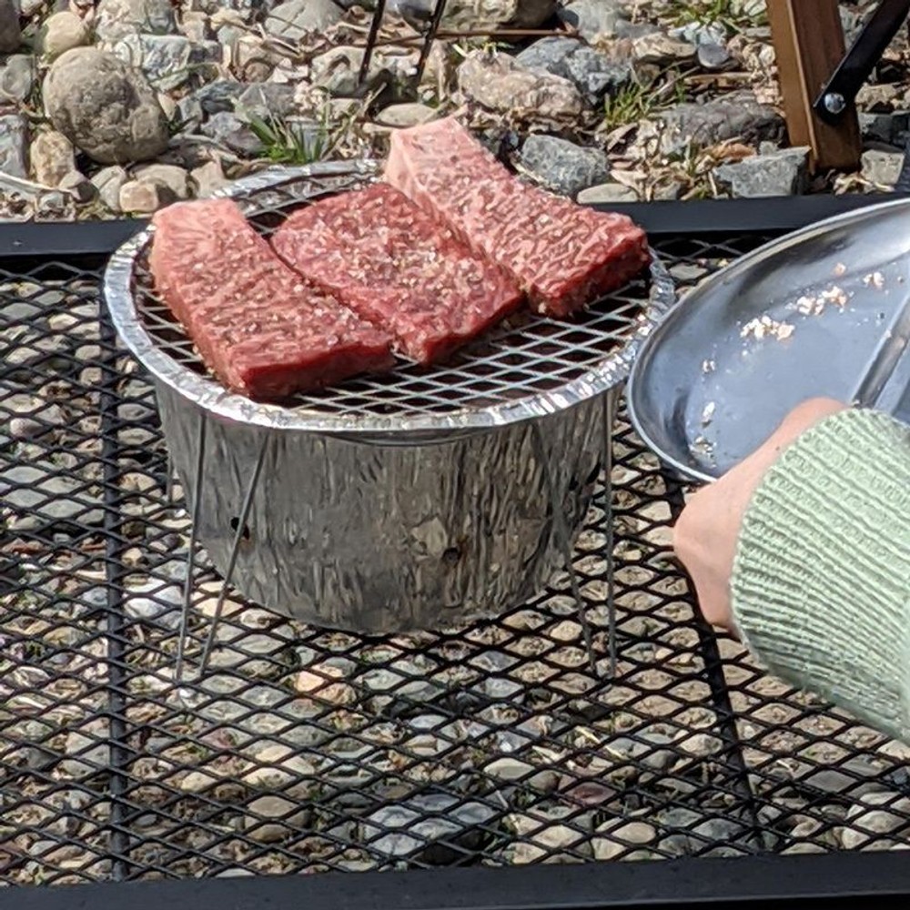 アルミ製簡単鍋＆ＢＢＱコンロ, アルミニウム, 幅185×奥行185