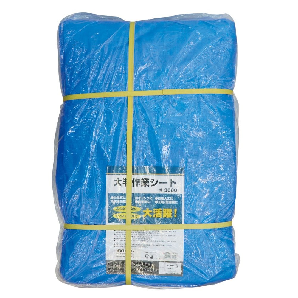 ハトメが丈夫な大判作業シート　＃３０００　１５ｍ&times;２０ｍ, ブルー, 15&times;20m