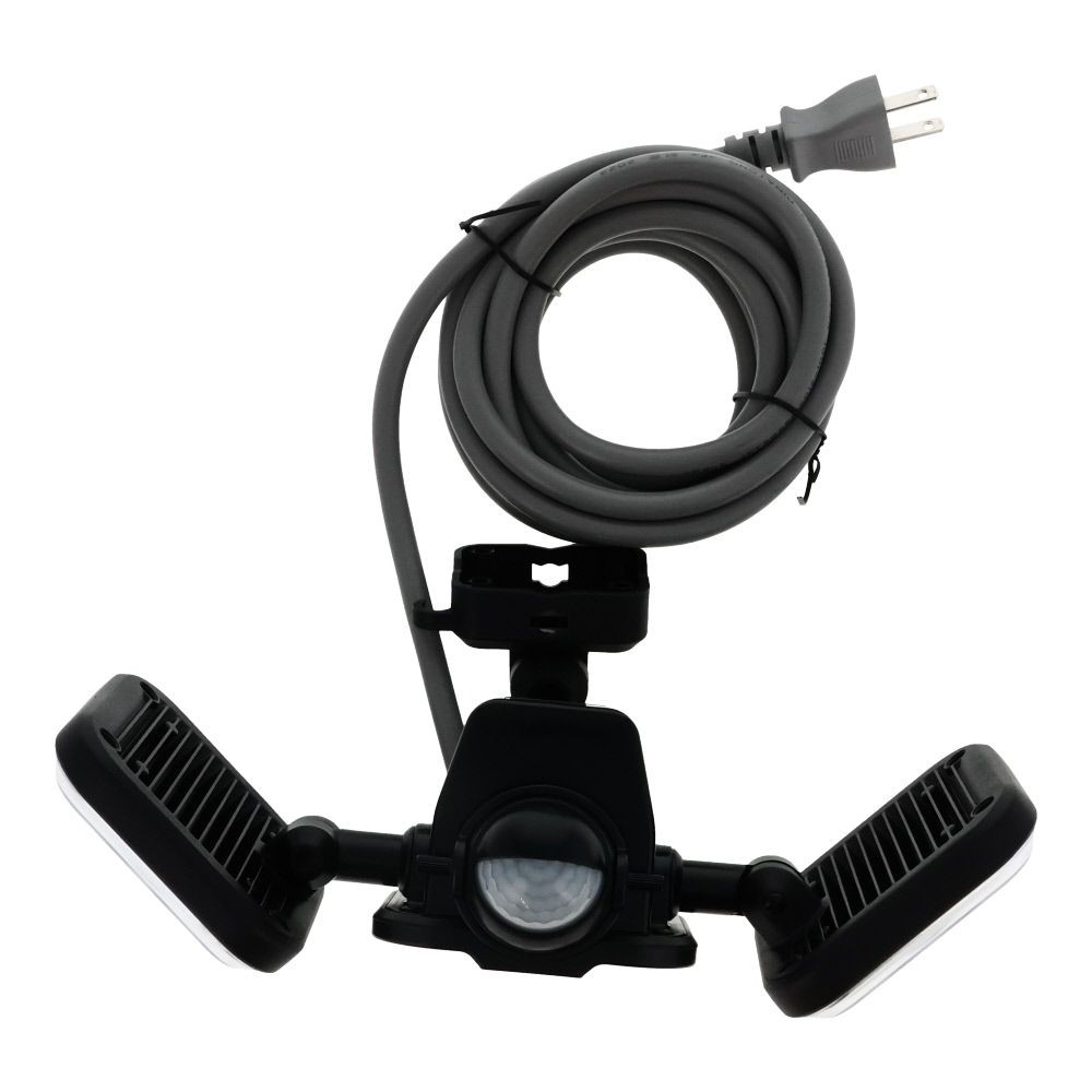 １１Ｗ×２灯　フリーアーム式ＬＥＤセンサーライト　ＬＡＬー２０２２, ブラック, LAL-2022