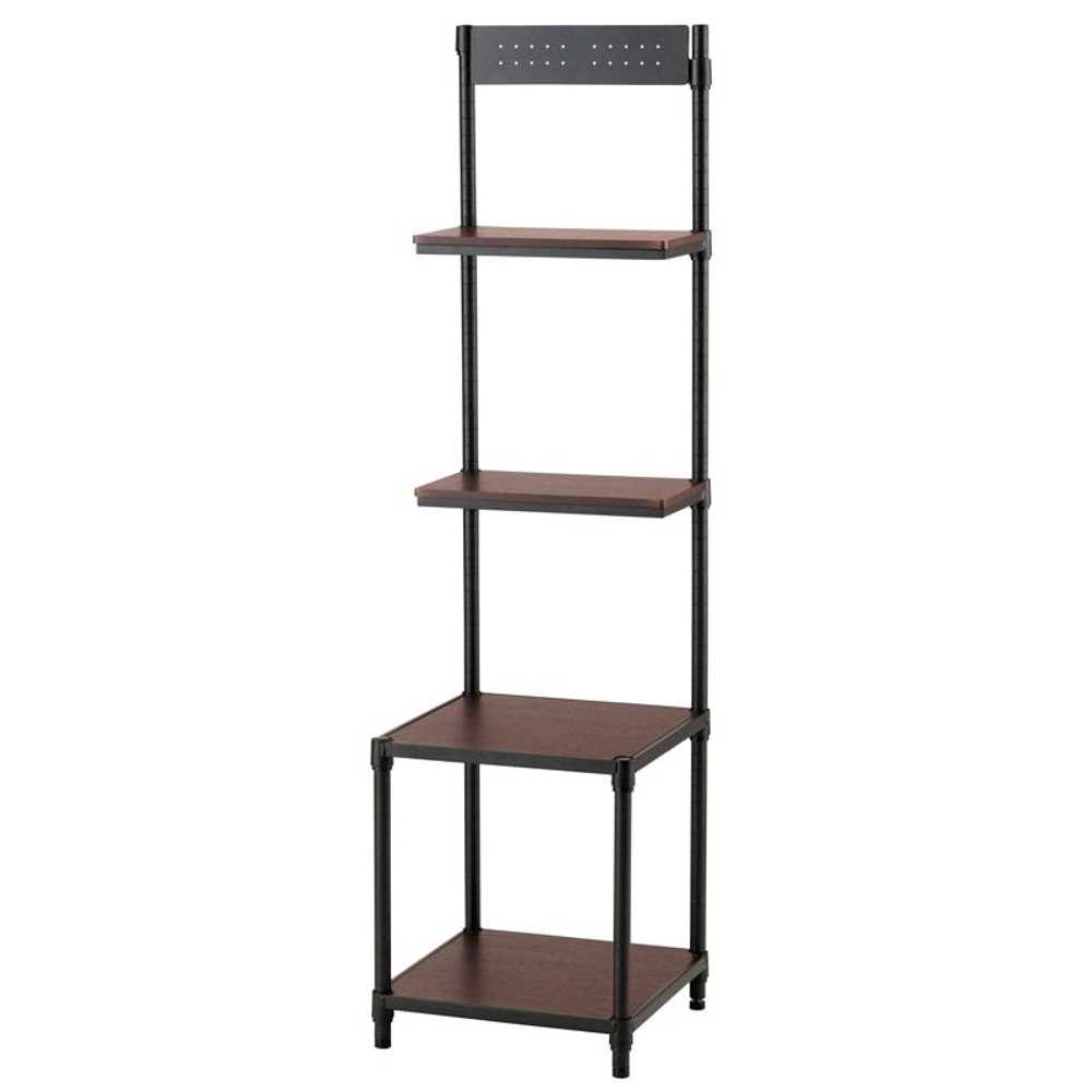 ルミナスノワール壁面収納ラック　4段【メーカー直送・代引不可】, ブラウン/ブラック（40）, 40cm幅