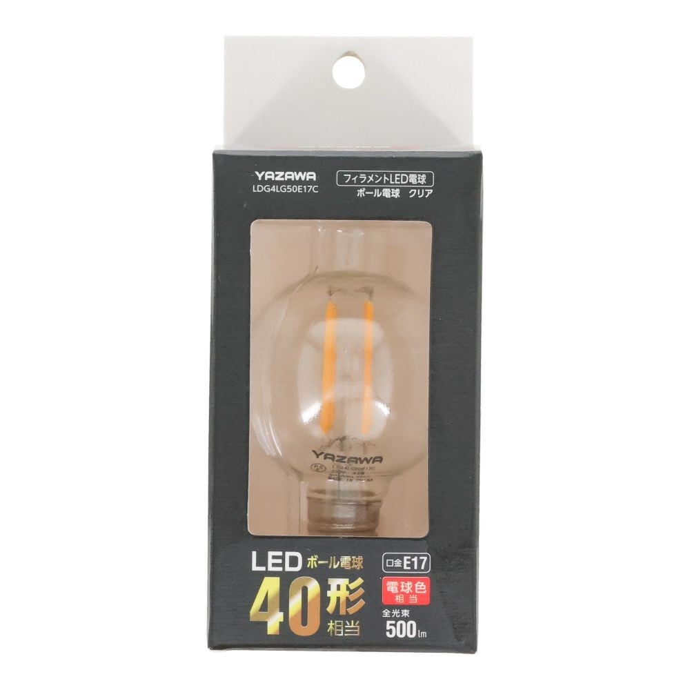 ヤザワ フィラメントLED LDG4LG50E17C, クリア, 40形相当