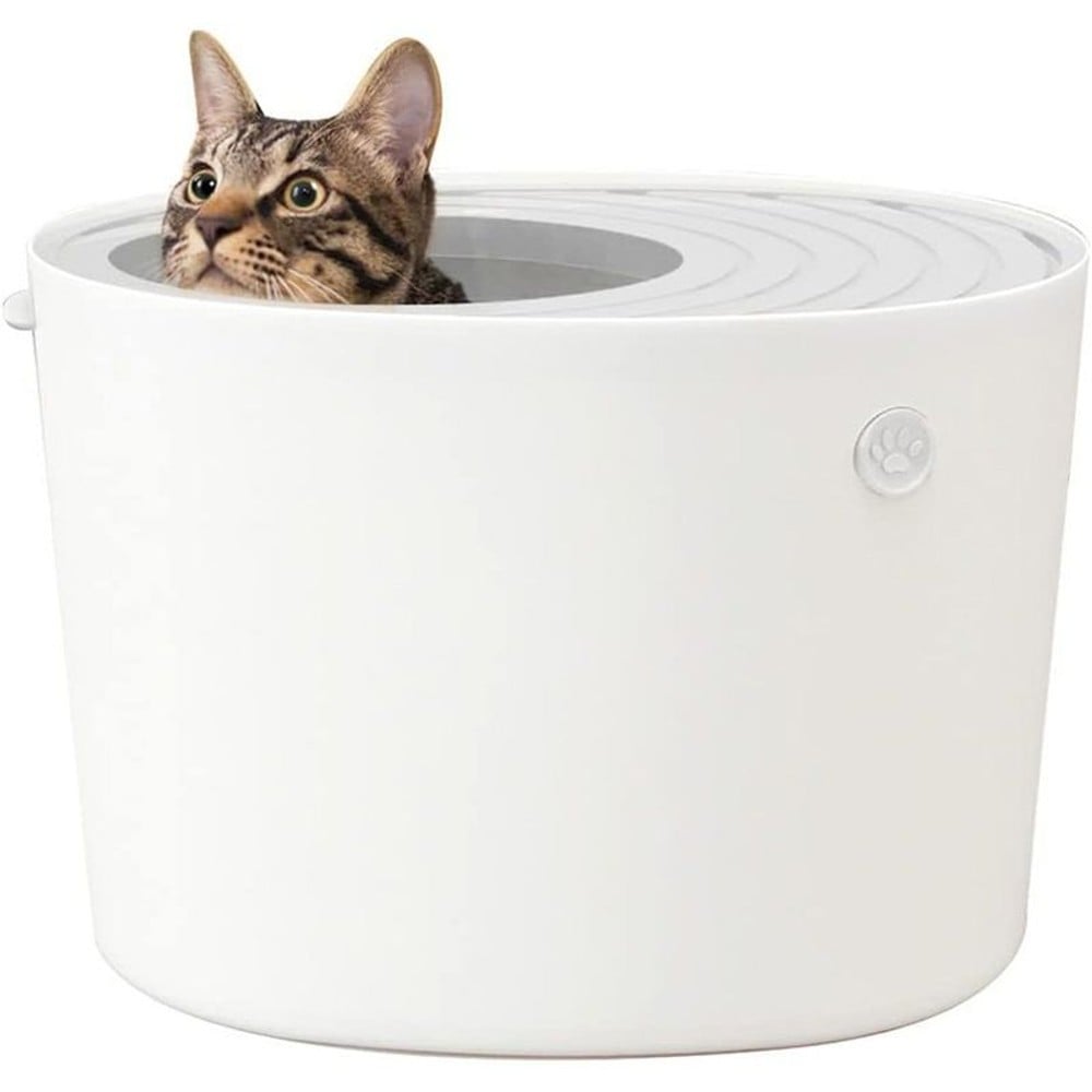 アイリスオーヤマ 上から猫トイレ プチ PUNT-430, アイボリー, 幅340mm&times;奥行440mm&times;高さ310mm