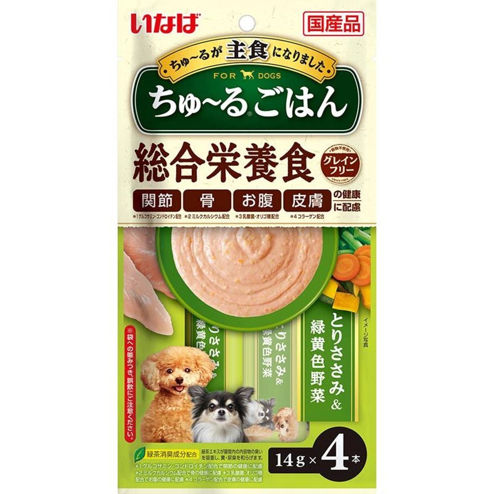 ちゅ〜るごはん　とりささみ＆緑黄色野菜　１４ｇＸ４本, -, 14g