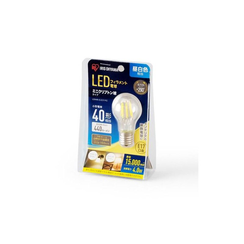 ＬＥＤフィラメント40ＷＥ17昼白色, その他カラー２, E17 40Ｗ形