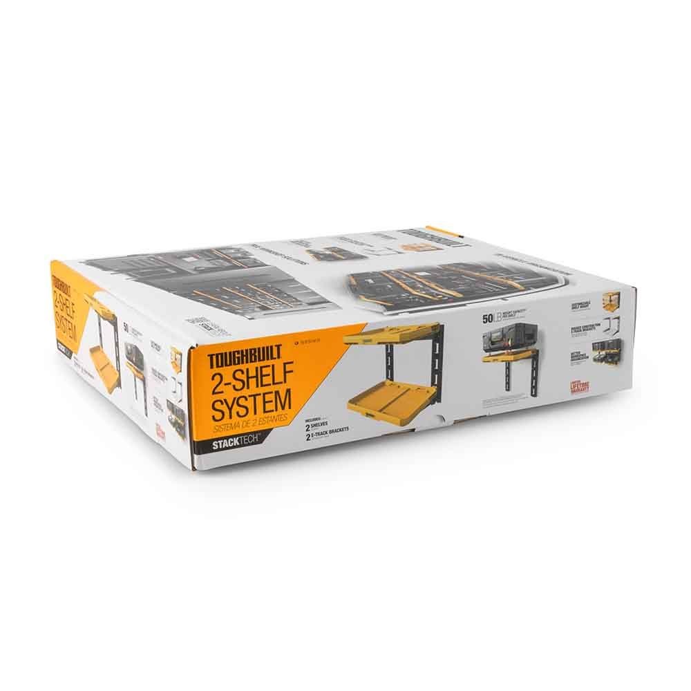 TOUGHBUILT（タフビルト）STACK TECH(スタックテック) 　2段 ウォールマウントシェルフ, オレンジイエロー, TB-B1S3-M-20