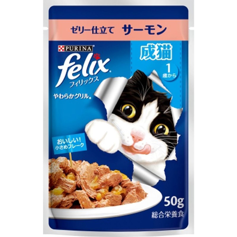 ネスレ　フィリックスパウチ　成猫サーモン　50ｇ, 成猫サーモン, 50g