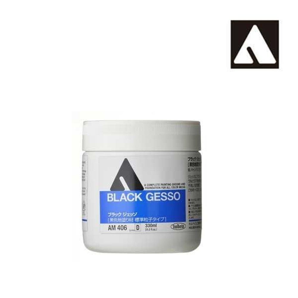 ホルベイン カラージェッソ AM406 330ml ブラックジェッソ 14406, AM406 ブラックジェッソ, 330ml