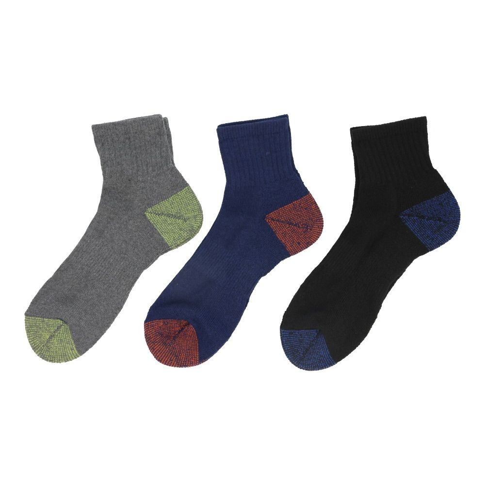 WIZ'A ウィザ 消臭・抗菌　銀イオン６P パイル先丸アンクル丈アソート, 杢柄・アソート, 25.0〜27.0cm