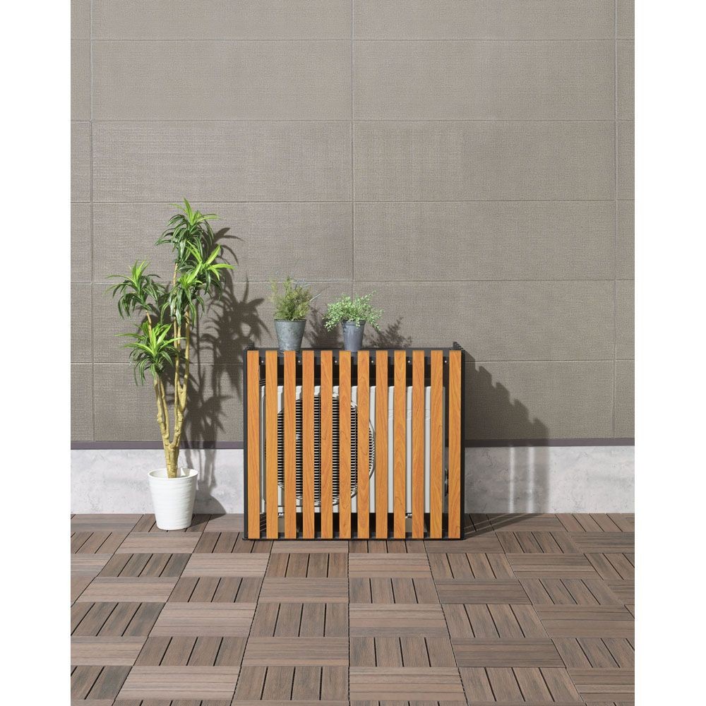 SANKA  アルミ室外機カバー  縦格子標準【メーカー直送・代引不可】, ホワイト, 標準