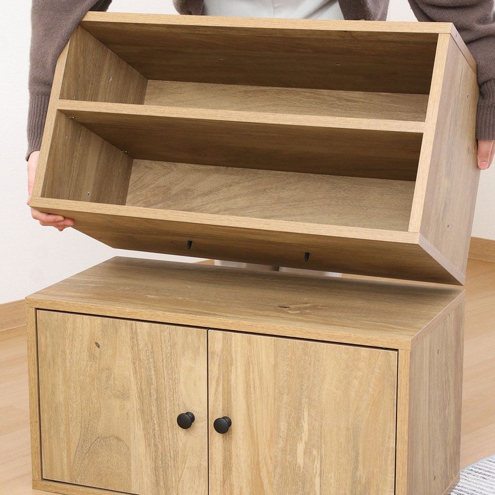 不二貿易 ＥＺＢＯ　コネクトボックス　棚付き　ＮＡ【メーカー直送・代引不可】, ナチュラル, 幅600mm&times;奥行300mm&times;高さ310mm