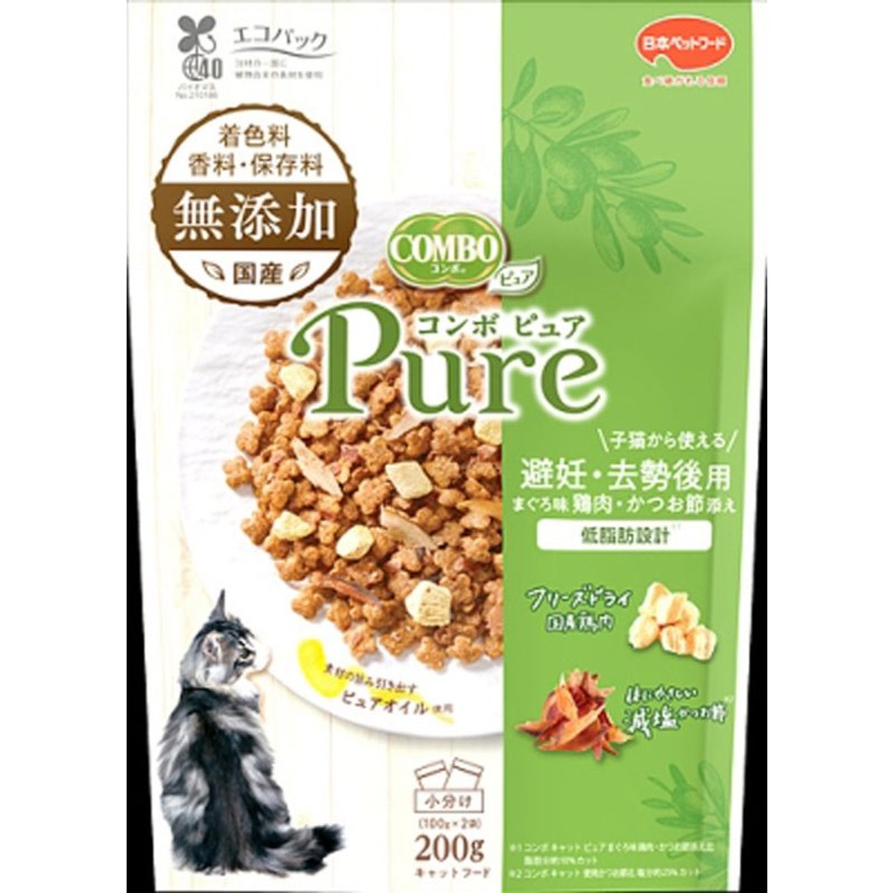 コンボキャットピュア　肥満猫　まぐろ　鶏肉かつお節　200ｇ, その他カラー１, 200g