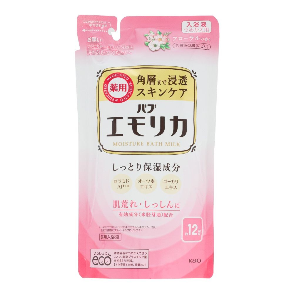 エモリカ　薬用スキンケア入浴液　フローラルの香り　つめかえ用　３６０ｍｌ, フローラルの香り つめかえ, 450ml