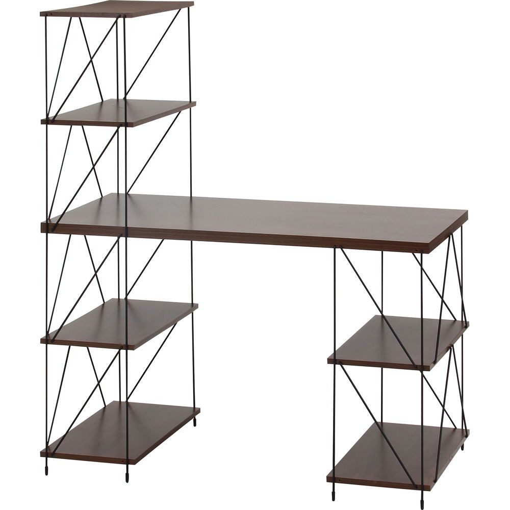 不二貿易 ＥＺＢＯ　ワイヤーデスク　ＭＢＲ【メーカー直送・代引不可】, ブラウン, 幅1220mm&times;奥行620mm&times;高さ1360mm