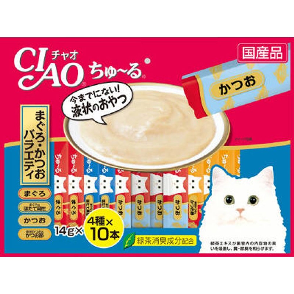 いなば　チャオちゅーる　まぐろかつお　40本, まぐろかつおバラエティ, 14g&times;40P