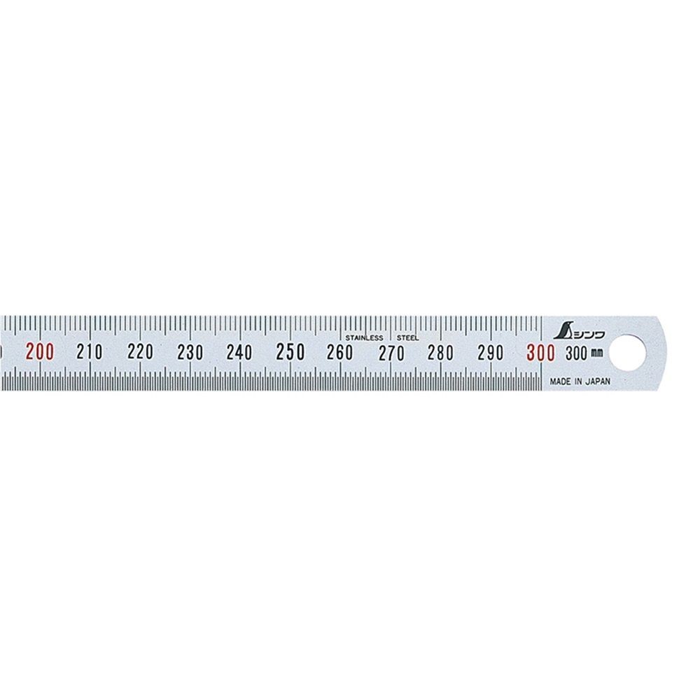細巾直尺 シルバー 30cm赤数字入, シルバー, 30cm