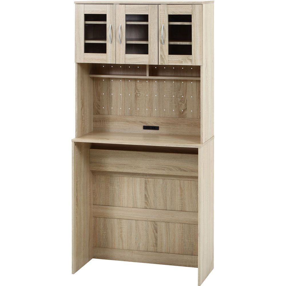 不二貿易 ゴミ箱上キャビネット　９０幅　オーク【メーカー直送・代引不可】, オーク, 幅885mm&times;奥行398mm&times;高さ1800mm