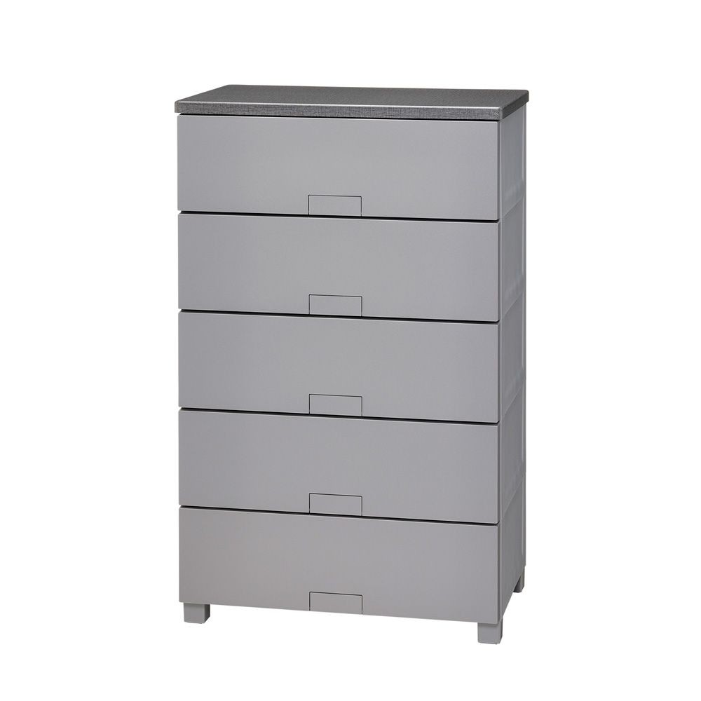 フィッツチェスト　フルフラット６５０５　グレー, グレー, 5段　幅65cm