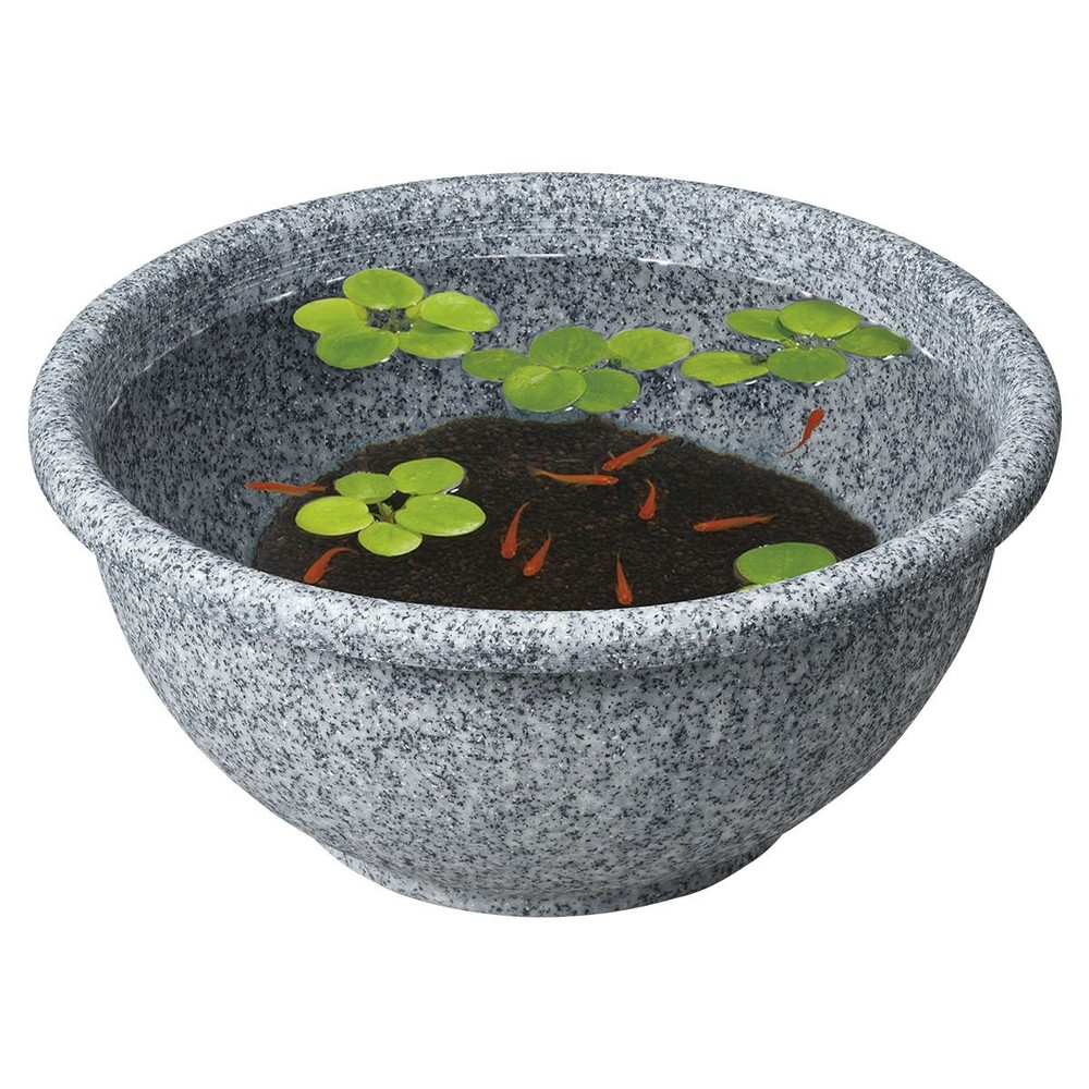 スドー　メダカの丸鉢　みかげ, みかげ, 約&phi;345&times;160mm