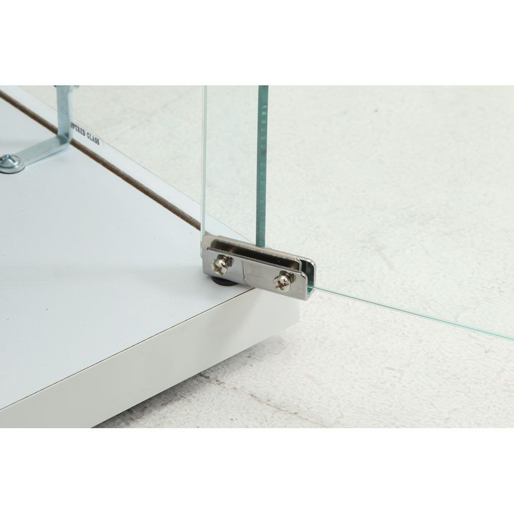 不二貿易 ガラスコレクションＴＶボード　ＢＡＡＬ　ＷＨ【メーカー直送・代引不可】, ホワイト, 幅1100mm&times;奥行300mm&times;高さ365mm