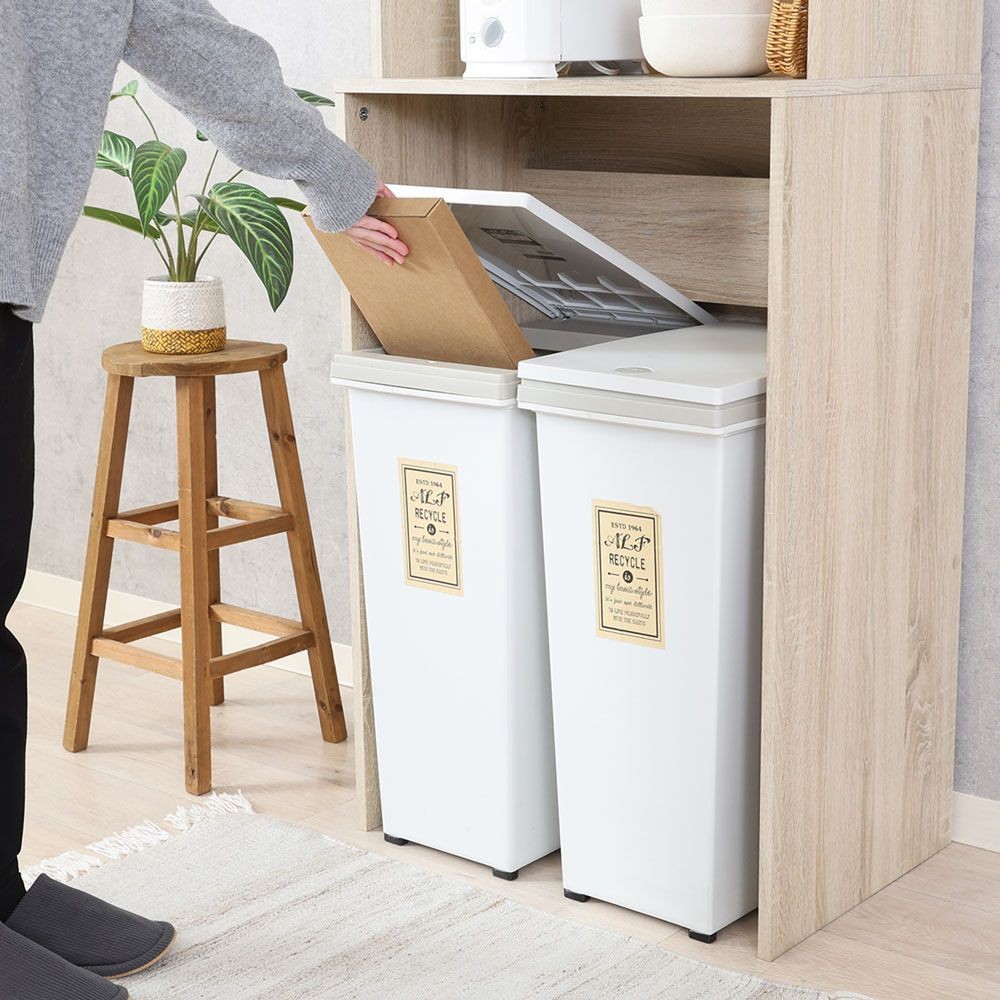 不二貿易 ゴミ箱上キャビネット　６０幅　オーク【メーカー直送・代引不可】, オーク, 幅590mm&times;奥行398mm&times;高さ1800mm