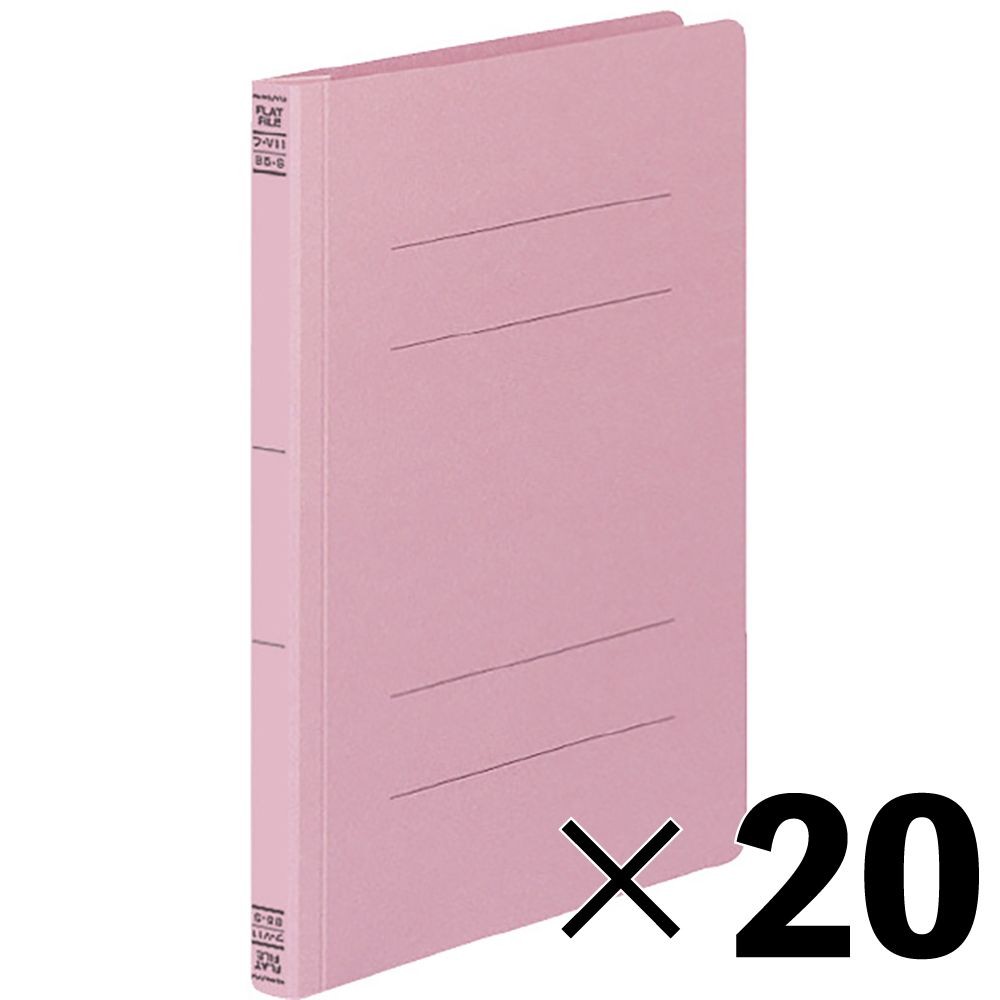【20冊セット】コクヨ　フラットファイルV樹脂製とじ具B5縦 15mmとじ ピンク フ-V11P【メーカー直送・代引不可】, ピンク, B5S
