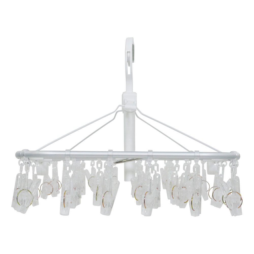 WIZ'A ウィザ ハンドル付アルミ洗濯ハンガー４０ピンチ, ホワイト, 40P