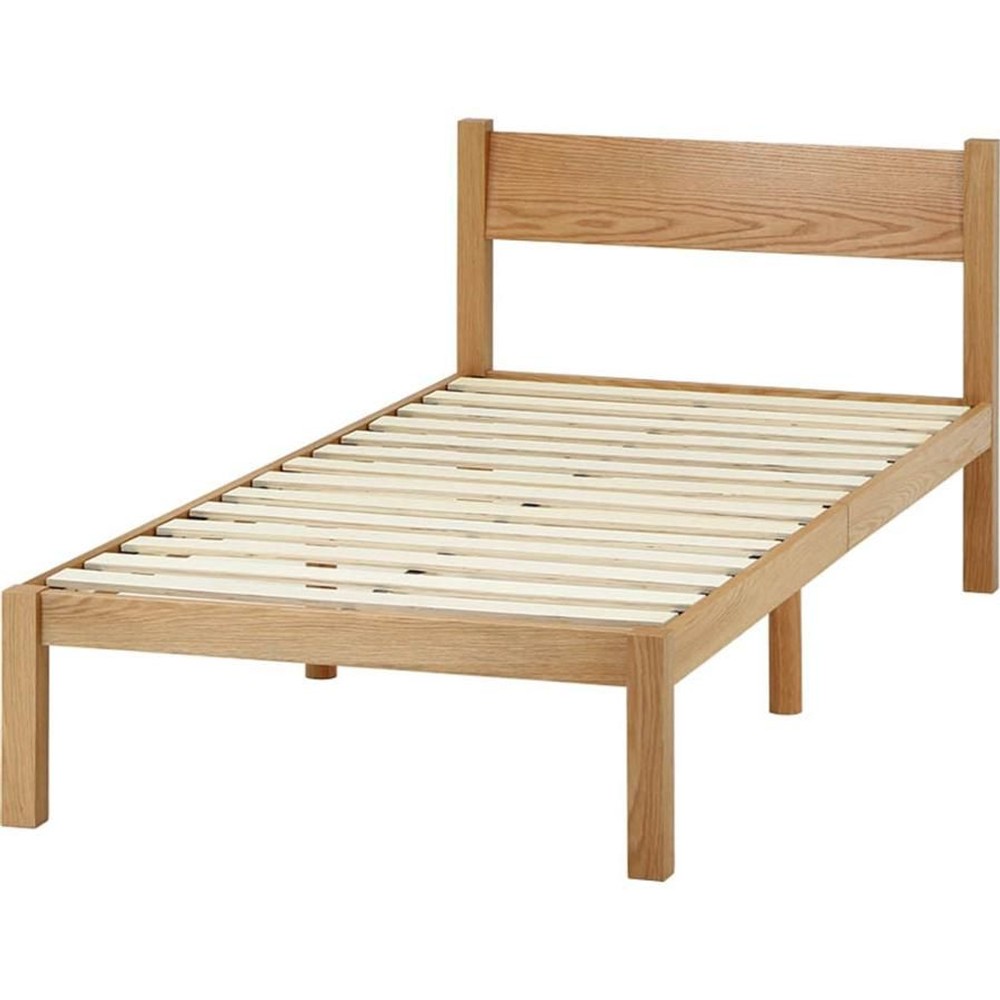 不二貿易  天然オーク材突板ベッド 【メーカー直送・代引不可】, ナチュラル, シングル