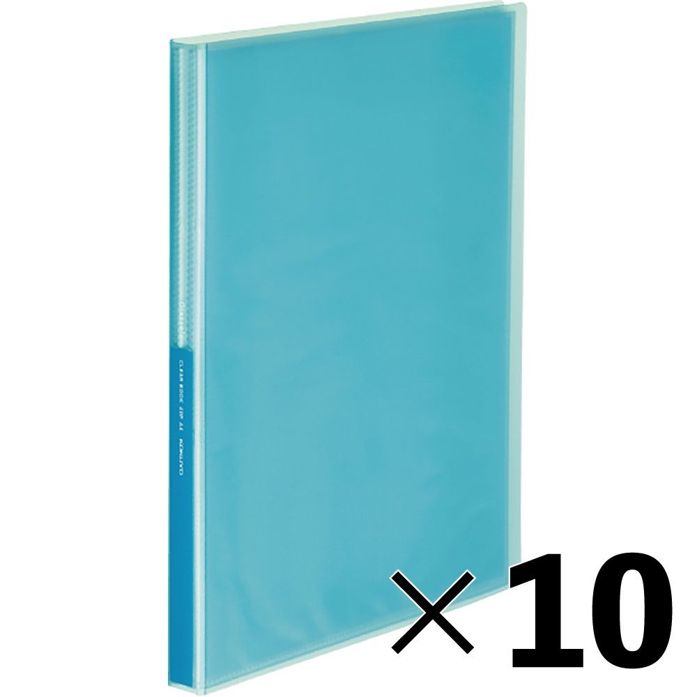【10冊セット】コクヨ　クリヤーブックグラッセルＡ４　40枚LB ラ-GL40LB【メーカー直送・代引不可】, ライトブルー, A4