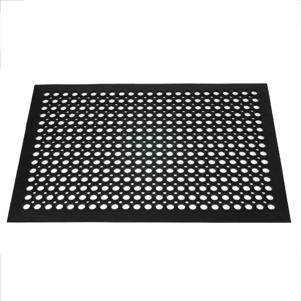 スベリ止め穴あきゴムマット, BK（91&times;152cm）, 91&times;152cm