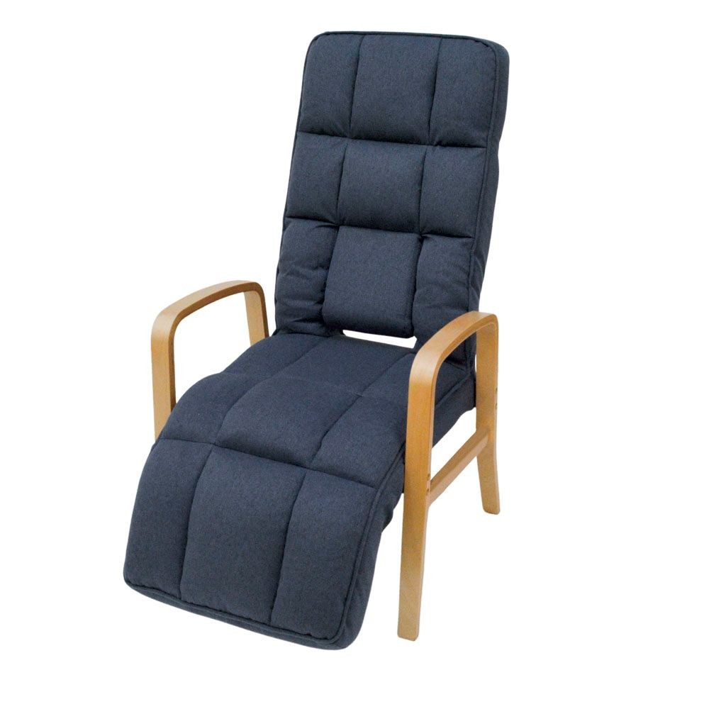 腰楽脚楽リラックスチェア, ネイビー, 幅910mm&times;奥行535mm&times;高さ380mm