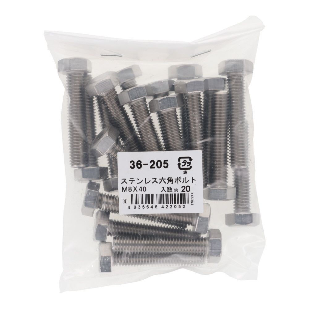 ステンレス　六角ボルト　Ｍ８&times;４０　２０入, ボルト, M8&times;40