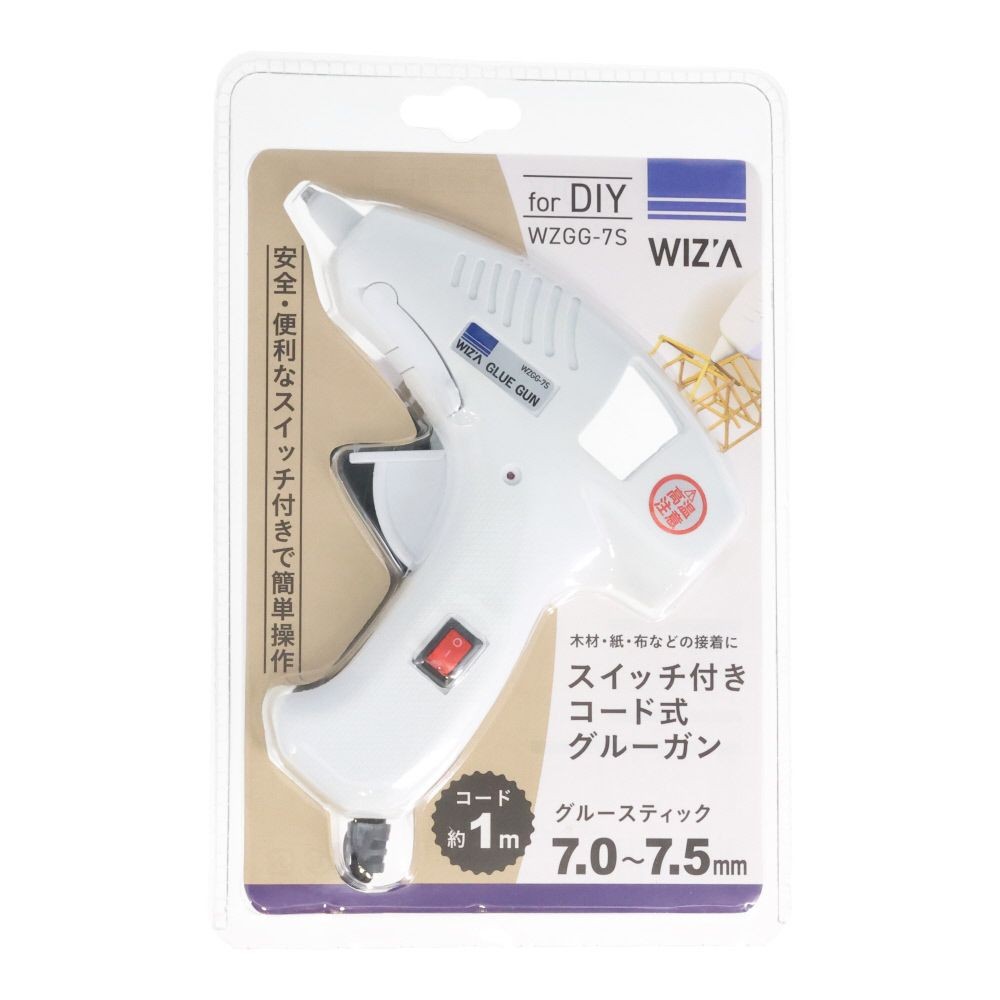 ウィザ WIZ'A　コード式グルーガン　ＷＺＧＧー７Ｓ, ホワイト, 7.0〜7.5mm