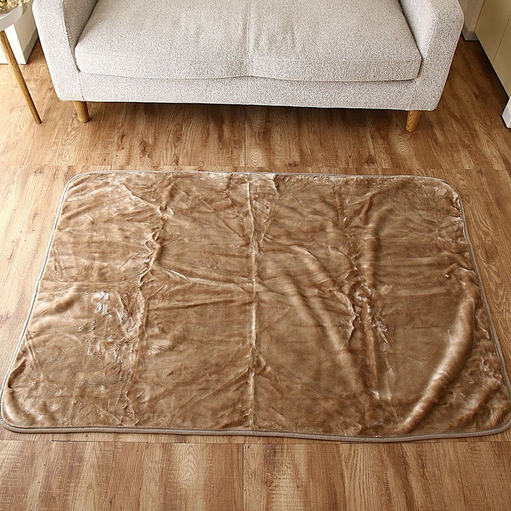 アクリルレーヨン混　ハーフ毛布　１４０&times;１００ｃｍ　ベージュ, ベージュ, 140&times;100cm