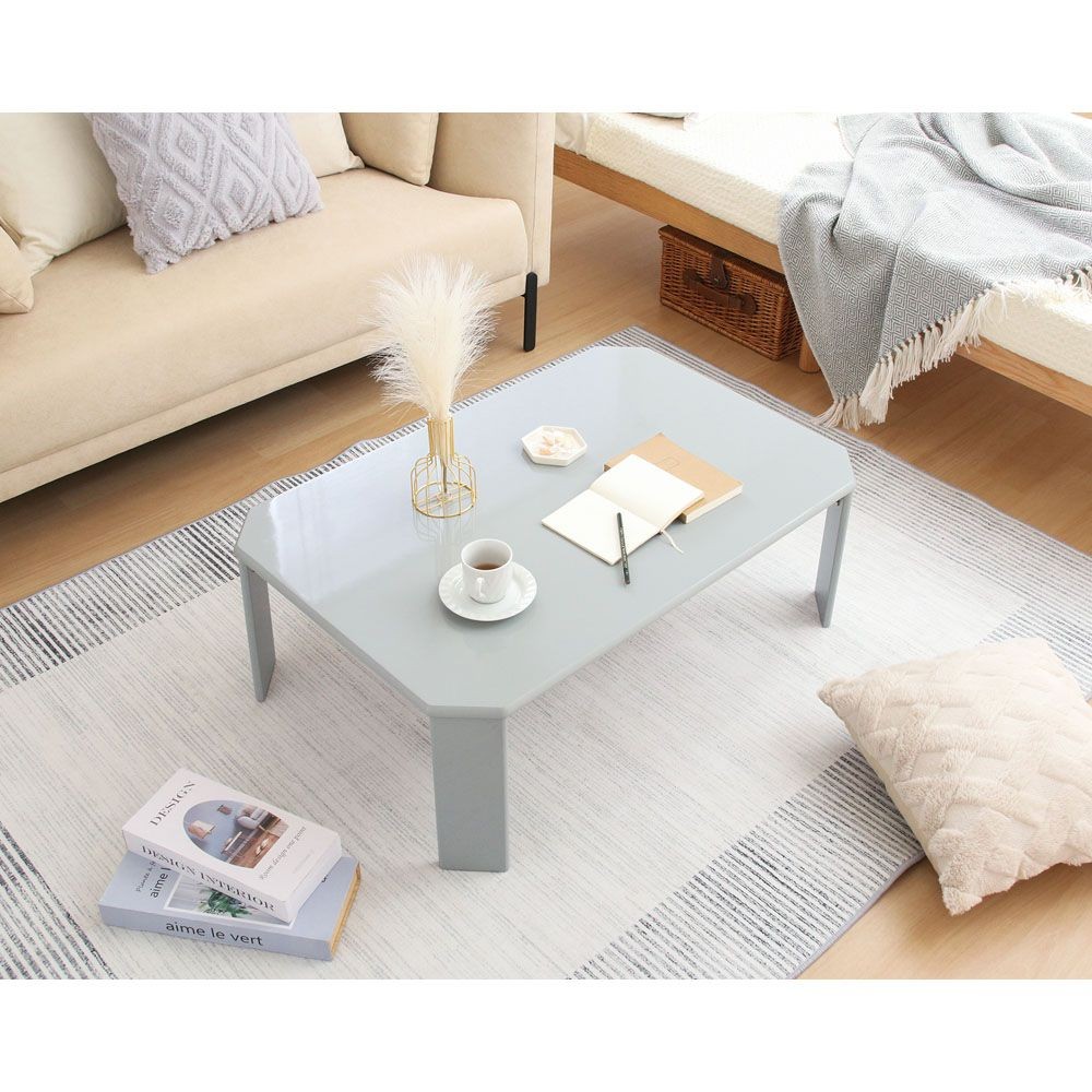 不二貿易 ＵＶローテーブル　ルーチェ　９０ライトグレー（４２８Ｃ）【メーカー直送・代引不可】, ライトグレー, 幅900mm&times;奥行600mm&times;高さ320mm