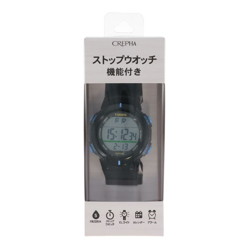 クレファー　デジタルウォッチ　メンズ　ＴーＳＰＯＲＴＳ, ブルー, メンズ