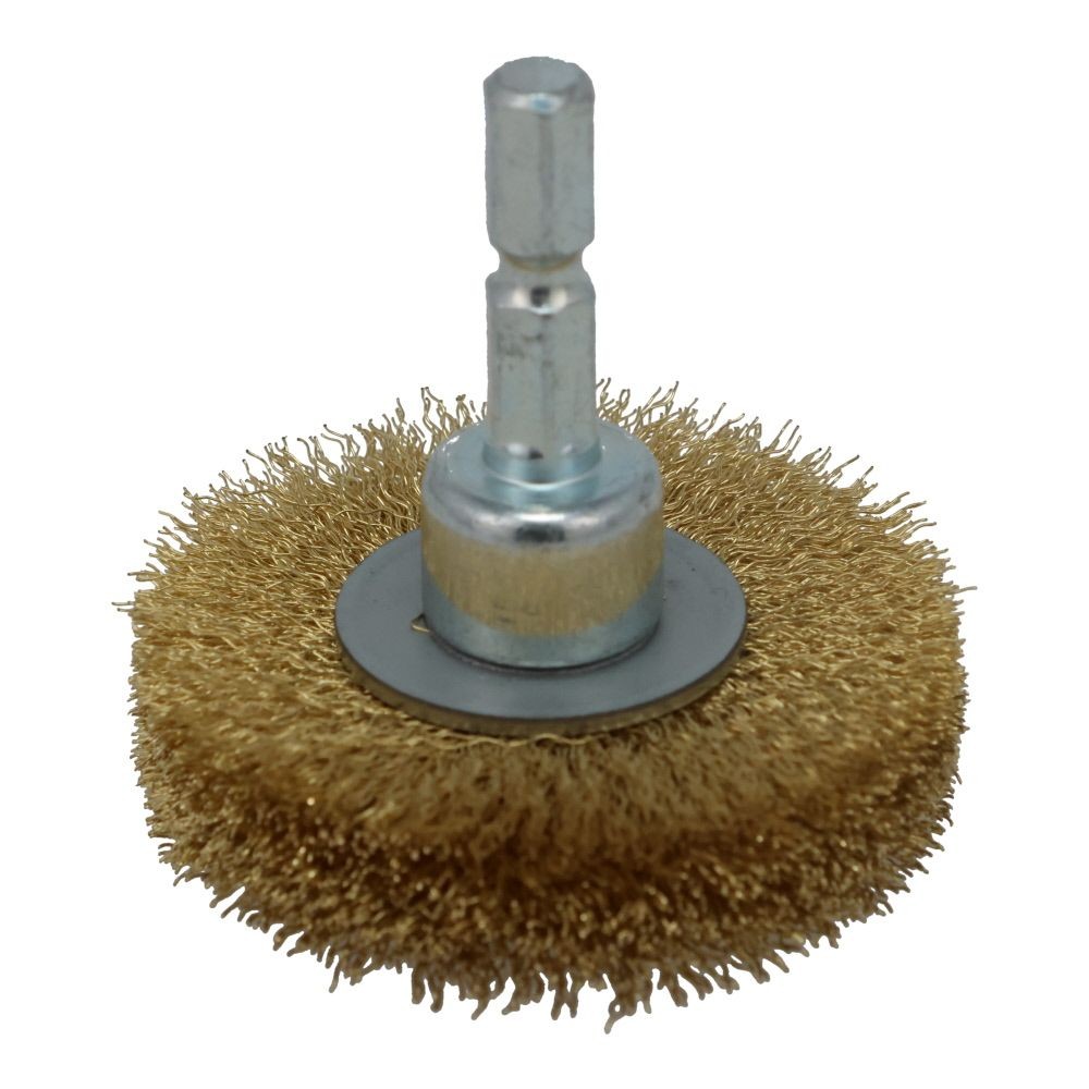 六角軸付ホイールブラシ　真鍮　50mm　RHー4, ナチュラル, ＲＨー4