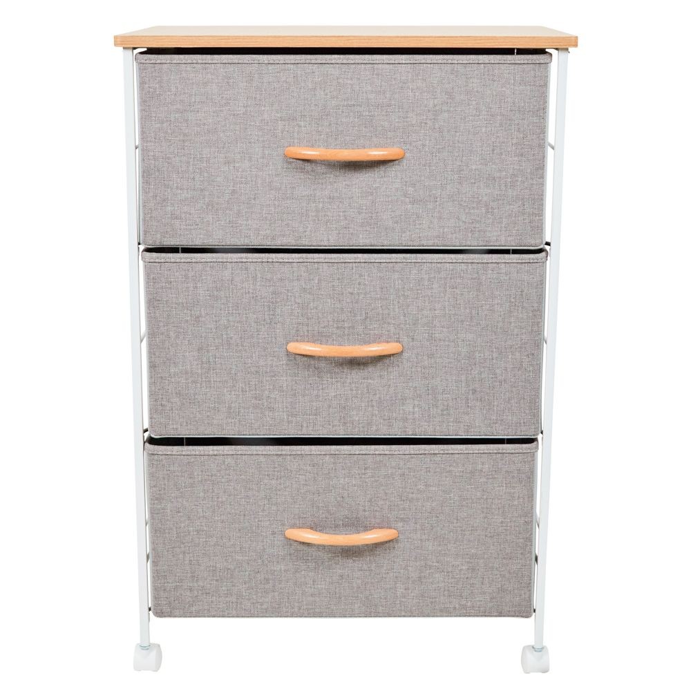 組立簡単ファブリックチェスト４８幅３段, ブラウン, 3段