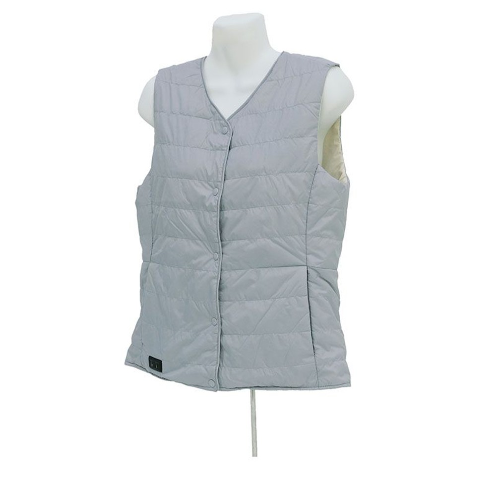【数量限定】【値下げ】婦人用ダブルヒーター内蔵ベスト　グレー, グレー, 3Lサイズ