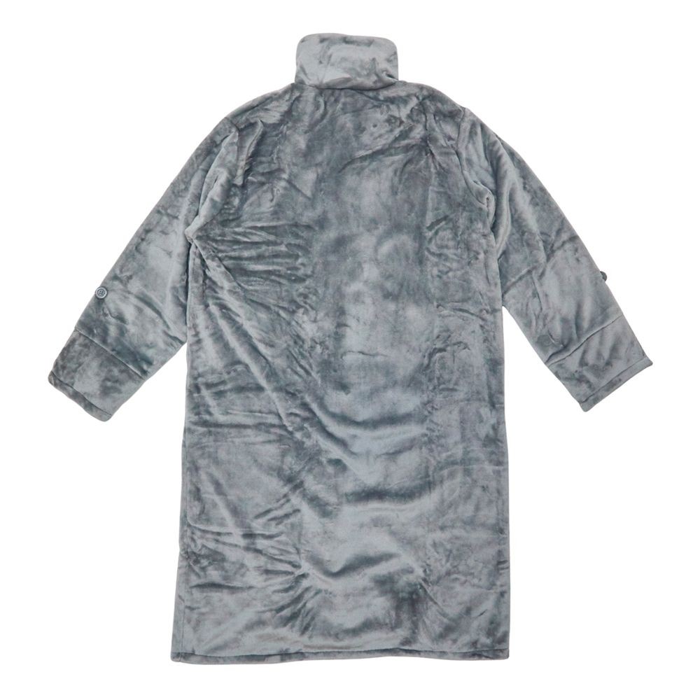 WIZ'A　ウィザ　衿付き着る毛布　ロング丈　グレー, グレー, フリーサイズ