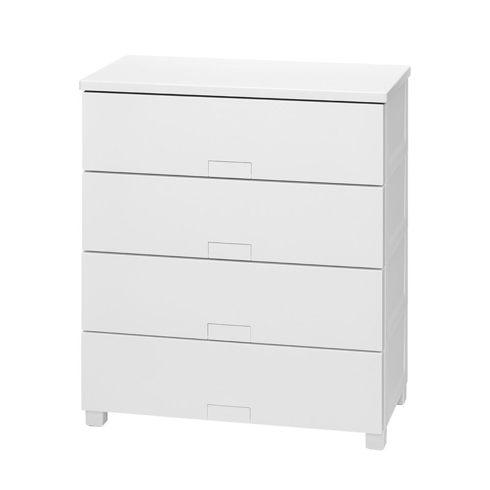 フィッツチェスト　フルフラット７５０４　ホワイト, ホワイト, 4段　幅75cm