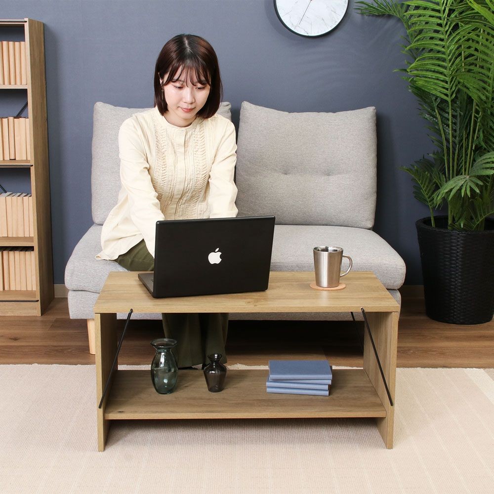 不二貿易 ＥＺＢＯワイヤーテーブル　ＯＡＫ　ＮＡ【メーカー直送・代引不可】, ナチュラル, 幅800mm&times;奥行420mm&times;高さ400mm