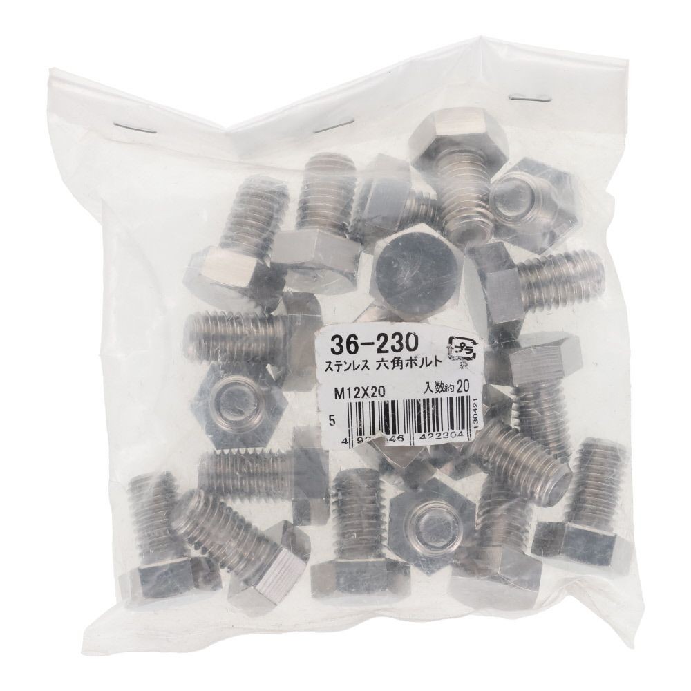 ステンレス　六角ボルト　Ｍ１２&times;２０　２０入, ボルト, M12&times;20