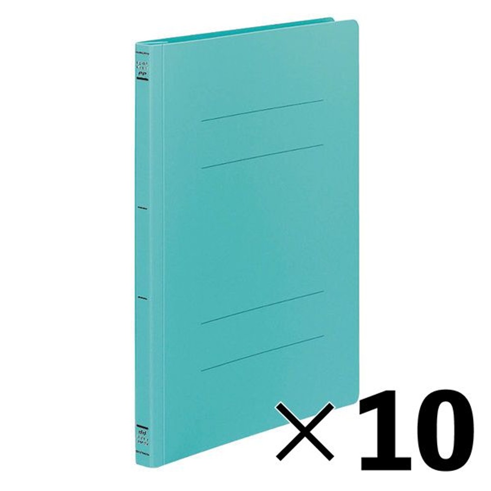 【10冊セット】コクヨ　フラットファイルPP　A4縦　3冊入　緑【メーカー直送・代引不可】, 緑, A4縦×3冊